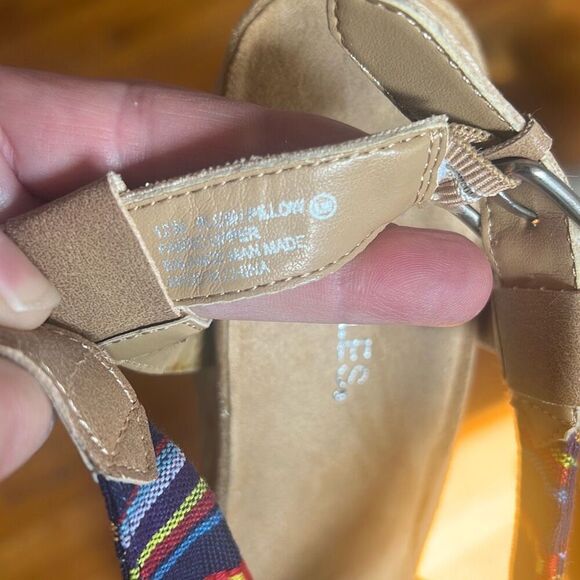 Aerosoles Plush Pillow Blue Fabric Open Toe Wedge Espadrilles Sandal Size 12 - Picture 6 of 9